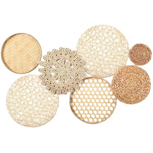 Decoración de pared de mimbre de paja hecha a mano al por mayor decoración de pared de hierba tejida colgante de pared <span class=keywords><strong>Bohemia</strong></span> popular - Product Image 5