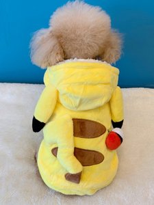 Vêtements pour chien en polaire et coton avec motif <span class=keywords><strong>Pikachu</strong></span> jaune - Vêtements amusants pour animaux de compagnie pour toutes les saisons - Product Image 4