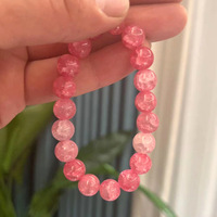 Bracelet en cristal de perles magnétiques fissurées de glace Feng Shui naturel pur