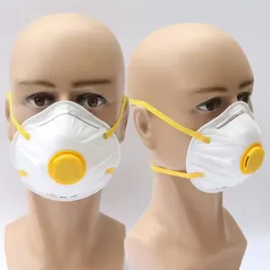 Cuenco en forma de FFP2 EN149 Máscara antipolvo Respirador Diadema con válvula de respiración fácil 20QTY Tapa blanca Máscara industrial a prueba de polvo
