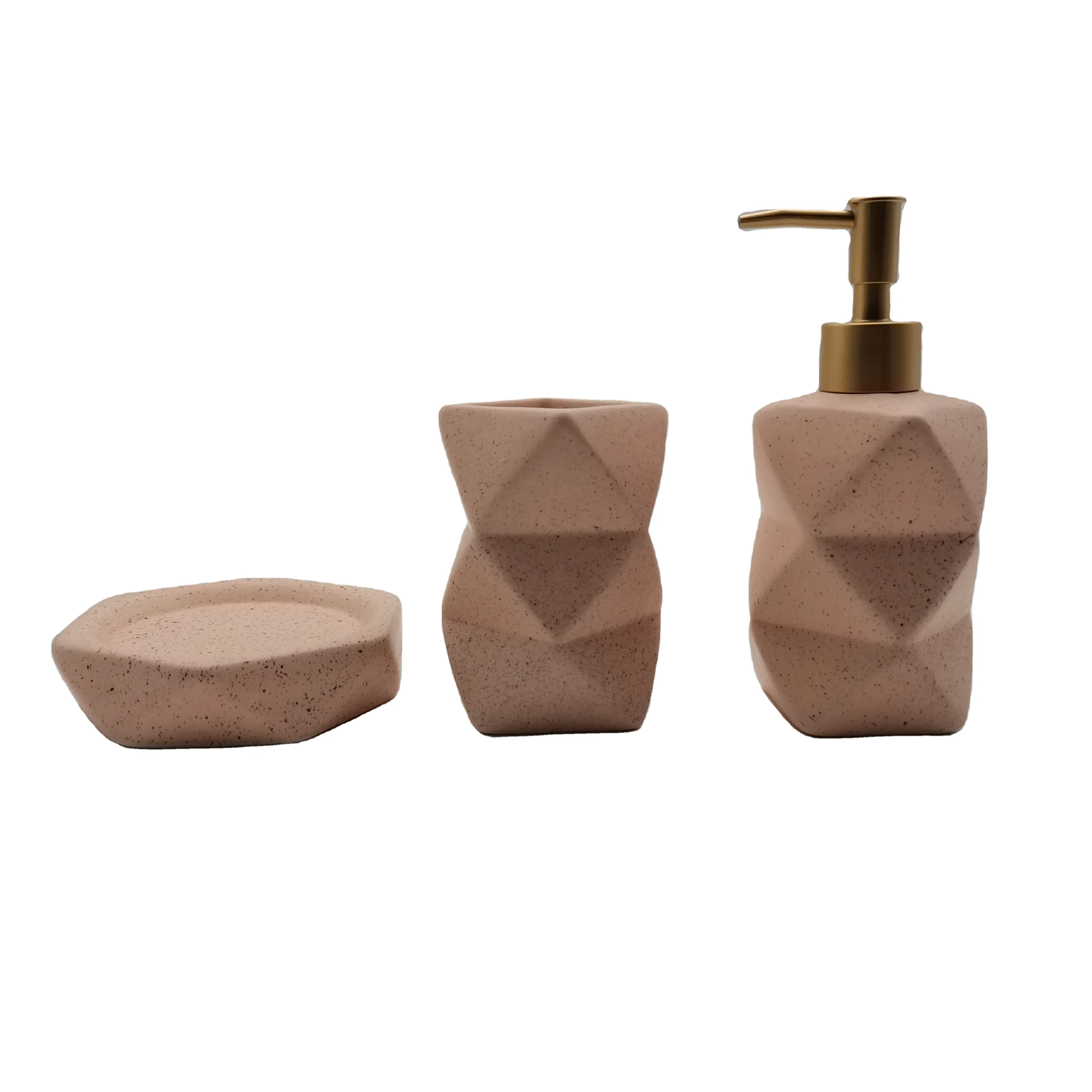 Nordic Style Irregular Ceramic Bathroom 3-piece Set Accessories Bathroom Accessories Mouthwash Cup Toothbrush Cup Kit For Bath