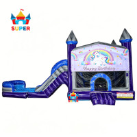 Castillo Inflable OEM con Tobogán y Pancarta Personalizada Gratuita, Tendencia Coreana, en Venta y Alquiler para Fiestas