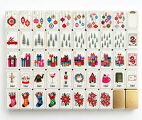 Modernes Goldenes Weihnachtsthema Faltbares Acryl-Amerikanisches Mahjong-Set 160 Stück für 4 Spieler Neuartiges Reiseset Unterhaltung Spaß