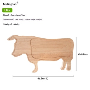 Bandeja de Servir Premium en Forma de <span class=keywords><strong>Vaca</strong></span>, de Madera de Haya y Roble, Ecológica y Duradera, Plato Profesional para Presentación de Carne en Hot Pot, para Barbacoas y Restaurantes de Carne - Product Image 6