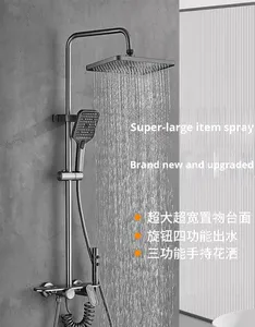 Robinet <span class=keywords><strong>de</strong></span> <span class=keywords><strong>douche</strong></span> mural moderne en laiton poli avec thermostat numérique, affichage numérique, jet doux, poignée unique et <span class=keywords><strong>curseur</strong></span> pour salle <span class=keywords><strong>de</strong></span> bain - Product Image 4