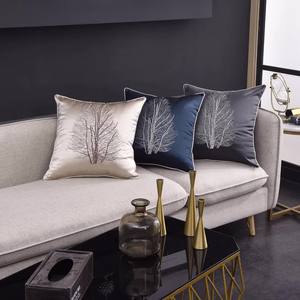 소파 용 자수 말 동물 새틴 쿠션 커버 // 고급 북유럽 장식 나무 던지기 베개 커버 가정 장식 - Product Image 6