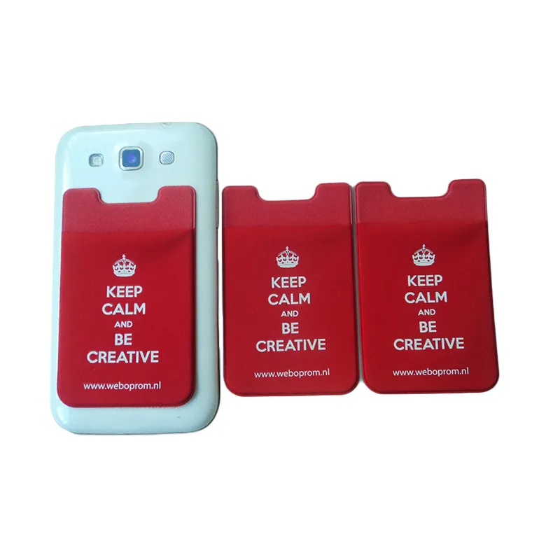 OEM sıcak satış Sticker telefon kartı tutucu özel Logo cep telefonu likra kart cüzdan akıllı telefon kartı tutucu kartlıklı cüzdan