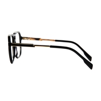JNLOO Montura de Gafas Nueva con Diseño de Contraste de Doble Viga, Espejo Óptico Unisex de Aro Completo Cuadrado, a la Moda, con Empalme Negro y Dorado