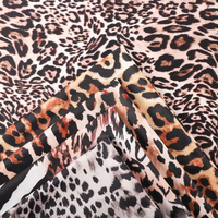 Tela de Punto Elástica con Estampado de Leopardo, 95% Poliéster, 5% Elastano, para Vestidos