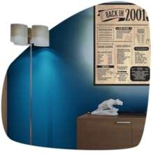 Regalo per il 48° <span class=keywords><strong>Compleanno</strong></span>, Cornice in Legno con Vecchio Giornale del 1976, Vintage Personalizzata, da Appoggiare o Appendere, Illuminata, Rettangolare, per Adulti - Product Image 5