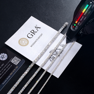 <span class=keywords><strong>Bracciale</strong></span> Tennis in Moissanite USA 3mm <span class=keywords><strong>Argento</strong></span> Sterling <span class=keywords><strong>925</strong></span> Placcato Oro 14K VVS Gioielli per Donne e Uomini Diamante Sintetico - Product Image 1