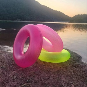 ห่วงยางว่ายน้ำพีวีซีแบบเป่าลม สีเขียวเรืองแสง สีชมพู สีแดงกุหลาบ สำหรับผู้ใหญ่และเด็ก อุปกรณ์เสริมสำหรับฝึกว่ายน้ำในสระ - Product Image 4