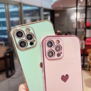 Mềm mạ điện tình yêu trái tim <span class=keywords><strong>Bumper</strong></span> Chống Sốc Cover quay lại trường hợp điện thoại cho <span class=keywords><strong>Iphone</strong></span> 12 13 14 Pro Max XS x XR <span class=keywords><strong>7</strong></span> 8 cộng với Mini - Product Image 4