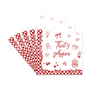 That's Amore <b>Red</b> White Checkered <b>Paper</b> Plates Disposable Party Tableware Set 7 Inch - Product Image 3