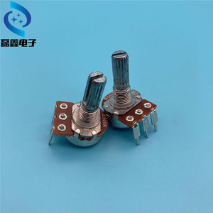 โพเทนชิโอมิเตอร์แบบหมุน H Electronic Components รุ่น 148 แบบ B10K B20K B50K 3 ขา แบบงอ ปรับด้วยลูกบิด - Product Image 1