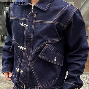 Chaquetas Vaqueras Retro de Mezclilla Selvedge para Hombre, Estilo Vintage, con Cierre de Mosquetón Japonés, Corte Cuadrado y Logotipo Personalizado - Product Image 2