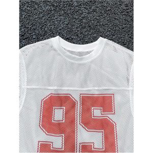 เสื้อกีฬาตาข่ายผู้ชาย คอกลม แขนกุด เบอร์ 95 ระบายอากาศได้ดี สไตล์ฟุตบอล - Product Image 3