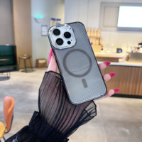 Étui pour iPhone 16 Pro, Étui magnétique transparent, Anti-jaunissement, Antichoc