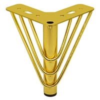 Pieds de canapé coniques en fer de 6 pouces, accessoires de décoration et de support, en laiton doré, acier, chrome, pour meubles de lit et armoires