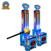 Machine de jeu de course au marteau Creatfun King of the Hammer à monnayeur avec lumières LED et musique 200W 220V 220kg pour les 6 ans et plus