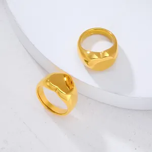 Craft Wolf Trendy Finger Jewelry Decoration Accessories 18k Gold Plated Heart Shape Ring Support Custom Logo