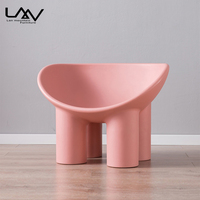 Chaise de salle à manger en plastique PE en forme de patte d'éléphant, chaise de loisirs en plastique pour salon – Grande Vente