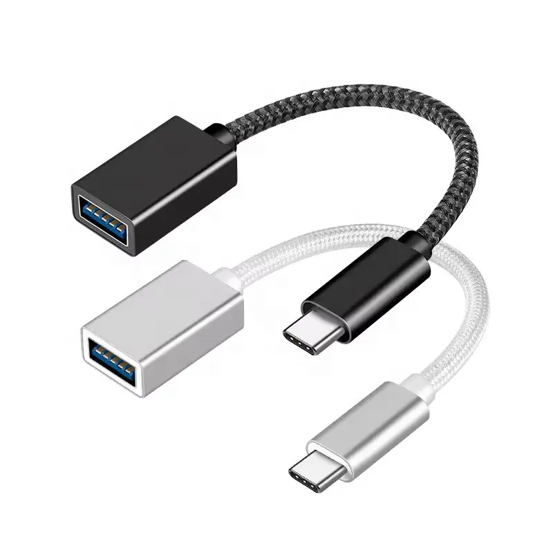 All'ingrosso intrecciato USB tipo C maschio a USB 3.0 femmina adattatore cavo OTG compatibile con telefono portatile Tablet