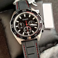 Jam Tangan Chronograph Sport Bosst Pria Angka Arab Bezel Hitam Tiga Mata Dial Tanggal Jam Tangan Kuarsa Fashion HB Relojes