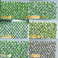 Valla Verde Artificial Retráctil, Enrejado Expandible con Hojas Realistas de LDPE para Pantalla de Privacidad Comercial y Decoración de Jardín