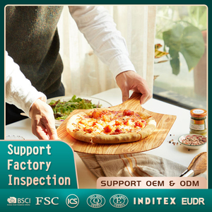 กระดานปอกเปลือกพิซซ่าไม้มะกอกทำจากไม้มะกอกเป็นมิตรต่อสิ่งแวดล้อมโลโก้ตามสั่งสำหรับบ้านธรรมชาติ - Product Image 1