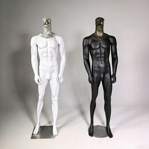 Maniquí Artístico de Exhibición de <span class=keywords><strong>Ropa</strong></span> de la Serie YT, en Fibra de Vidrio, Blanco Mate y Negro, con Cabeza de Águila Tallada - Product Image 1