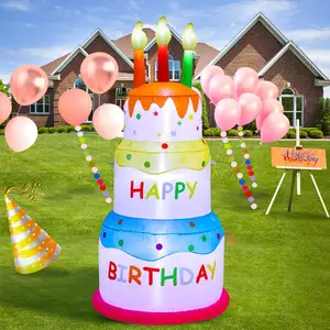 Inflatable Advertising Birthday Decoration Balloon Giant Inflatable Blow Up Birthday Cake For Party Decor