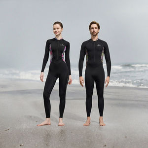 DIVE&SAIL Crème solaire sérigraphiée 0,5 mm Spandex/Polyester Maillot de bain intégral pour femmes et hommes avec fermeture éclair sur le devant Rash Guard Surf - Product Image 3