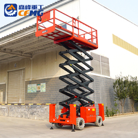 Plateforme élévatrice à ciseaux tout-terrain certifiée ISO CFPT à vendre, plateforme élévatrice à ciseaux électrique autopropulsée, plateforme élévatrice à ciseaux pour travaux en hauteur