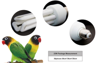 Lampe à lumière solaire pour oiseaux en verre écologique à vente chaude, UVA UVB 2.0 et 12%, pour perroquet et canari