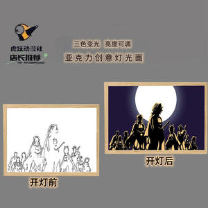 21*29CM Demon Slayer: Kimetsu No Yaiba Tanjirou Nezuko Anime USB luz nocturna DIY iluminación creativa pintura - Product Image 6