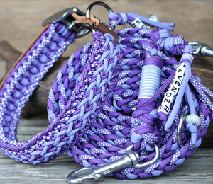 थोक 2026 नए फैशन रंगीन पालतू सामान कस्टम लोगो रिट्रेटेबल और आरामदायक कुत्ता और बैंगनी टोन में पट्टा सेट - Product Image 1