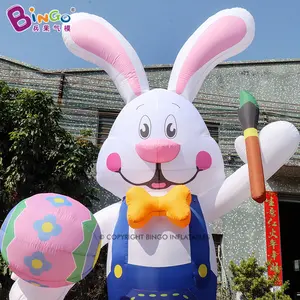 New Arrival Giant Inflatable Standing Rabbit With Brush Easter Rabbit Inflatables For Event Decor