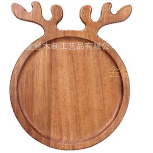 Bandeja de madera con forma de asta de reno navideña, plato personalizado para servir frutas, postres, carne occidental, tabla de cortar. - Product Image 5