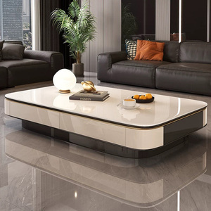 <span class=keywords><strong>Table</strong></span> <span class=keywords><strong>basse</strong></span> de salon <span class=keywords><strong>moderne</strong></span> de luxe, style minimaliste <span class=keywords><strong>rectangulaire</strong></span>, en pierre de cristal super luxueuse - Product Image 4
