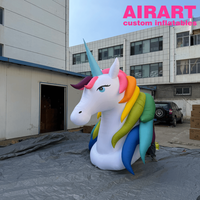 Mascotte licorne gonflable avec logo personnalisé, grande licorne gonflable d'extérieur pour la publicité, les événements, les défilés et la décoration