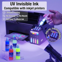 Encre UV invisible pour impression numérique transparente fluorescente de sécurité, compatible avec les imprimantes de bureau, étiquette anti-contrefaçon