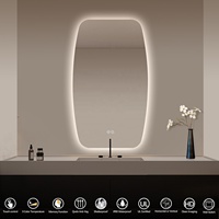 Espejo Moderno Inteligente con Retroiluminación Irregular, Antivaho, Estilo Ins, para Baño