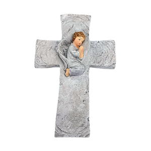 La prière du commerce extérieur de la croix de Sainte-<span class=keywords><strong>Marie</strong></span> est décorée d'une statue de Cupidon Ornement de jardin Artisanat en résine - Product Image 6