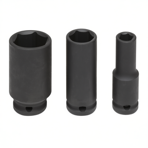 Jeu de clés à douilles à chocs Fervi, 3 pièces, métriques, à encoches profondes - Product Image 2