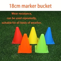 Lot de 10 cônes de signalisation de 18 cm avec logo football et basketball pour entraînement d'entraîneur