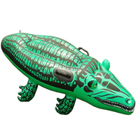 Waterhan FLT1921 Jeu d'Entretenissement Aquatique Multi-joueurs pour Fêtes, Accessoires de Jeu, Bateau Gonflable Ovale Crocodile, Piscine à Vagues en PVC