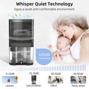 เครื่องลดความชื้นแบบพกพาขนาดเล็ก 2 ลิตร OEM สำหรับบ้าน ห้องนอน ห้องใต้ดิน พร้อมฟังก์ชั่นฟอกอากาศ - Product Image 3