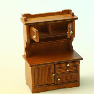 1:16 Mini bricolage bois maison de poupée accessoires Double porte buffet bibliothèque meubles ornements - Product Image 4
