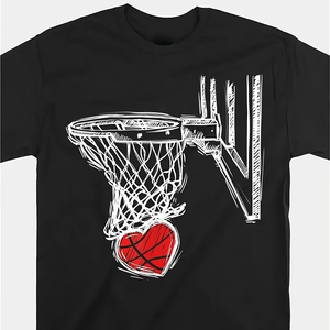 <span class=keywords><strong>Camiseta</strong></span> <span class=keywords><strong>de</strong></span> Baloncesto para Hombre y Mujer, Envío Gratis a Estados Unidos, 180 g/m², 100% Algodón, Personalizada con Transferencia Térmica, Estilo Casual Urbano - Product Image 1